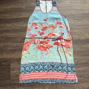 Anthro flamingo dress